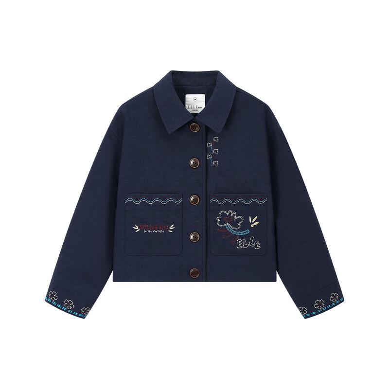 ELLE KIDS Mädchen Spaß Bestickte Retro Kurze Jacke