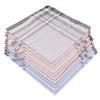 10pcs Cotton Plaid Men Handkerchief Square Decorative Suits Grid Hanky
