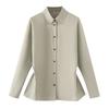 Zab Autumn New Women's Clothing Fashion Style French Design Cotton Leisure Long Sleeves Lapel Shirt 9069601