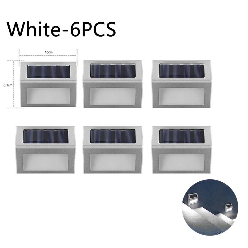 10PCS Solar Step Lights Solar Fence Lights Outdoor 3LED Stainless Steel Wall Lamps Deck Lights For Stair Fence Step Walkway Pati