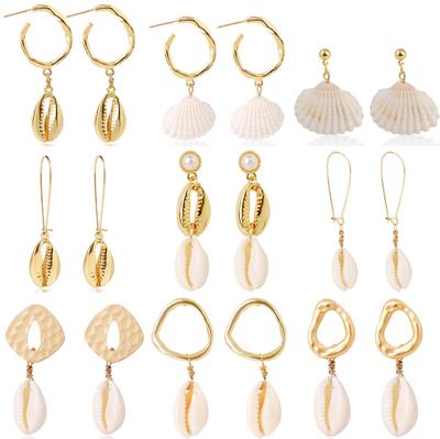Bohemian Pearl Shell Earrings: European & American Style, Natural Marine-Inspired Summer Jewelry