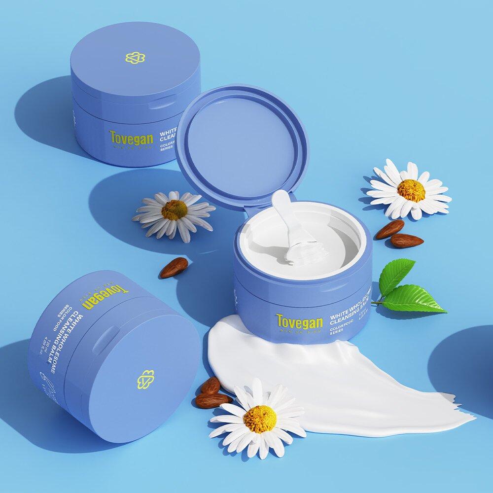 Tovegan Color Food Series Белый полезный очищающий бальзам 120 мл