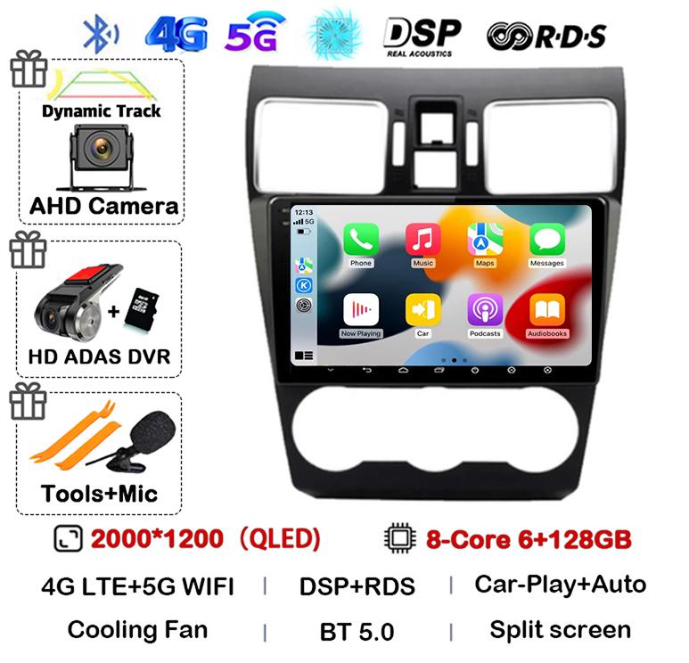 Android 14 Carplay Auto WIFI+4G Car Radio For Subaru WRX Forester 4 SJ 2016-2022 Multimedia Video Player Stereo GPS Head Unit BT