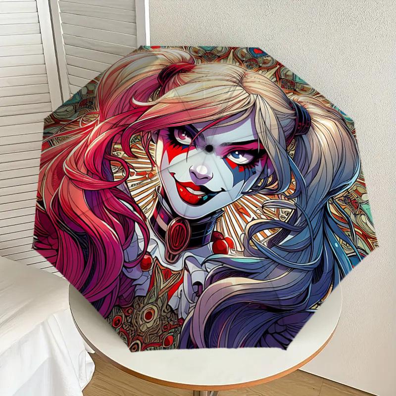 1PC Warner Clown Pattern Umbrella-8-Rib Reinforced, Automatic Open, Lightweight & Durable-A39