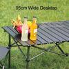 Outdoor Folding Long Table Portable Travel Chicken Rolls Table Black Camping Table Waterproof Folding Storage Barbecue Table