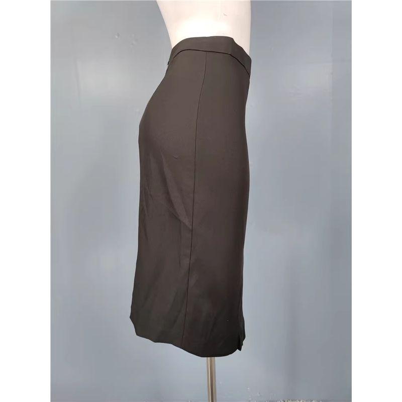 Export Single Silm Slimming and Simple Black Work Clothing Sheath Ol Split Fastener Decoration Fashion Skirt Underskirt for Women