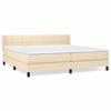 3129742 vidaXL Divan Bed with Mattress Cream 200x200 Cm Fabric
