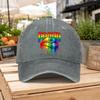 Rainbow Pride Lip Print Washed Baseball Cap Unisex Casual Dad Hat for Outdoor Hiking Daily Commute Casual Gatherings