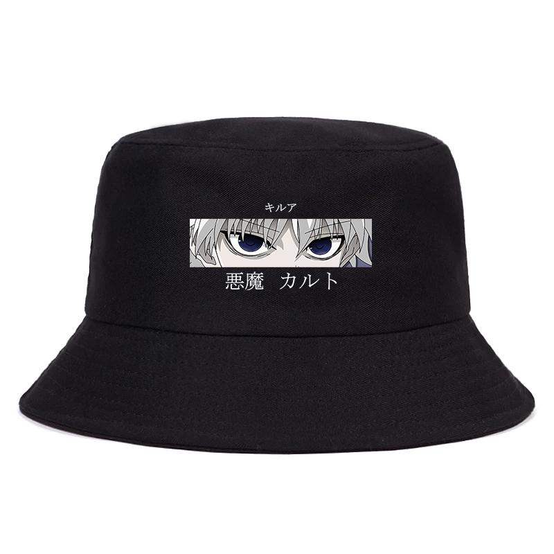 Hunter X Hunter Printed Summer Hat Women Unisex Panama Bucket Cap The Design Flat Visor Zoldyck Hisoka 90s Anime  Fisherman Hat