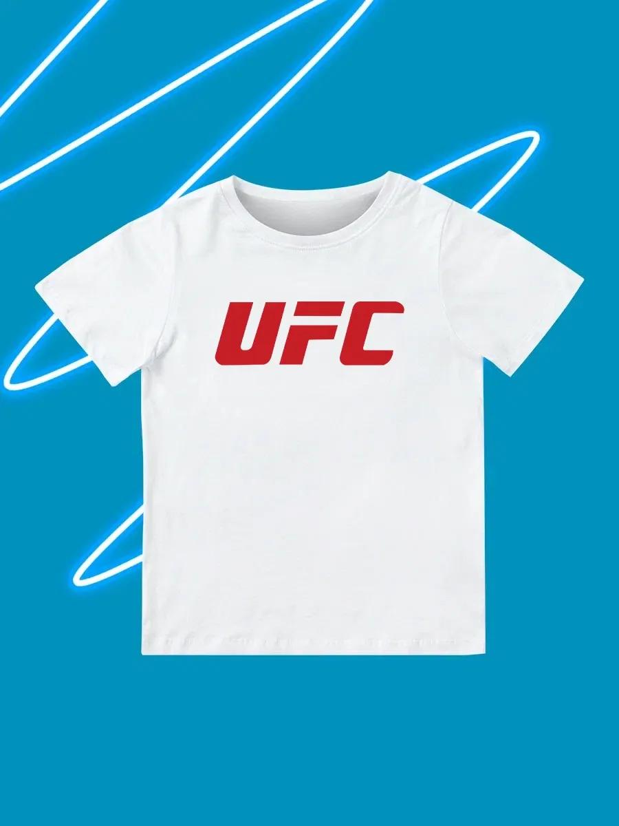 Детские топы с круглым вырезом, принтом, коротким рукавом UFC 110
