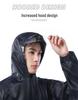 Men's Hooded Mid-Length Oxford Raincoat with Brim - Heavy Duty and Rainproof