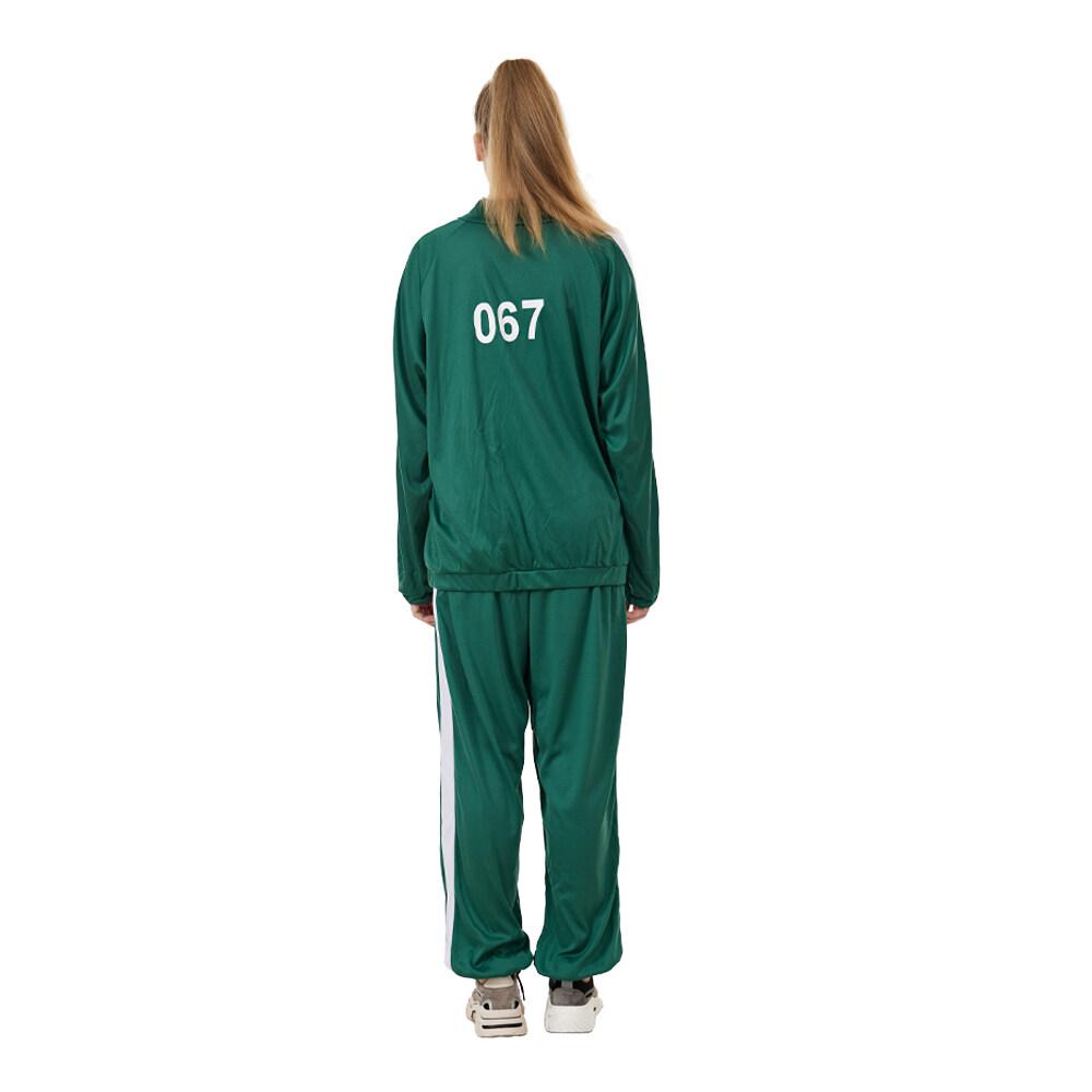 Adult Squid Game Costume Women Green Number Jackets Sportswear Halloween Cosplay Props