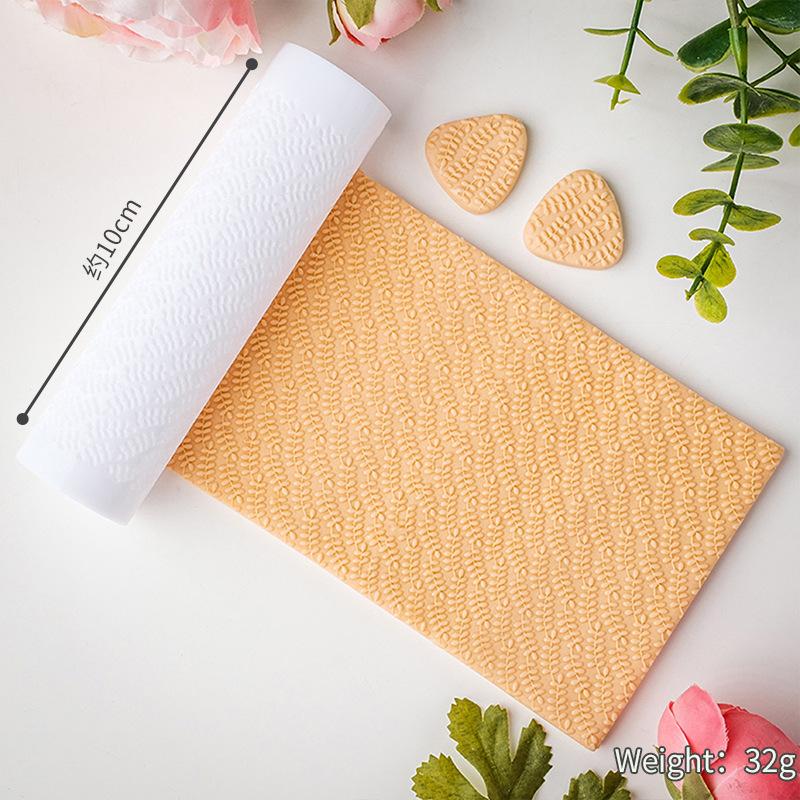 

Pottery Tool Soft Clay Roller Leaf Pattern Non-stick Mud Easy Clean for Embossed Texture DIY Handmade Earrings Pendant