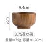 1PCS Natural Wooden Rice Bowl Household Salad Ice Cream Fruit Wooden Bowl Kitchen Food Storage Tableware