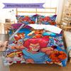Thundercats Vzor Povlečení Sada Prošívaných Dek Quilt Cover Povlak na Polštář Domácí Dekorace Dárek (1 * povlak na peřinu + 2 * povlak na polštář, bez jádra)