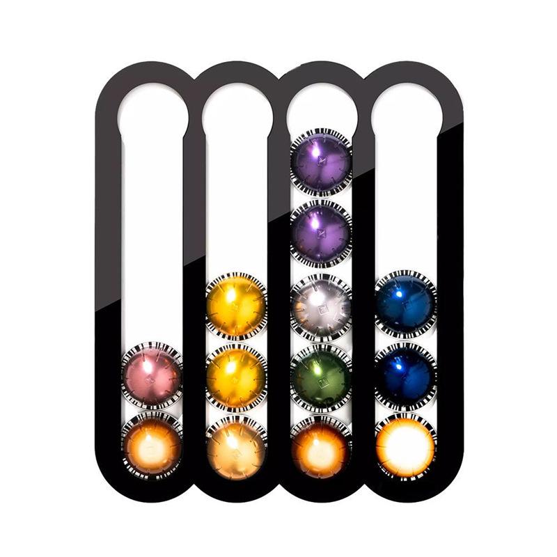 Coffee Pod Holder Acrylic Wall Mount 35 Capsules Neatly Organized Storage for Coffee Lovers in Kitchen чёрный