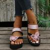 OV Kvinner Jenter Pearl Flat Bohemian Style Casual Sandaler Strandsko Kiler Tøfler