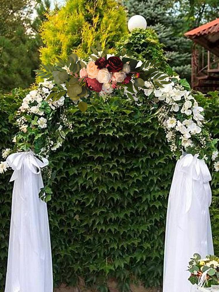 Artificial Flower Swag Set Large and Small Artificial Rose Peony Flowers for Wedding Arch Welcome Sign