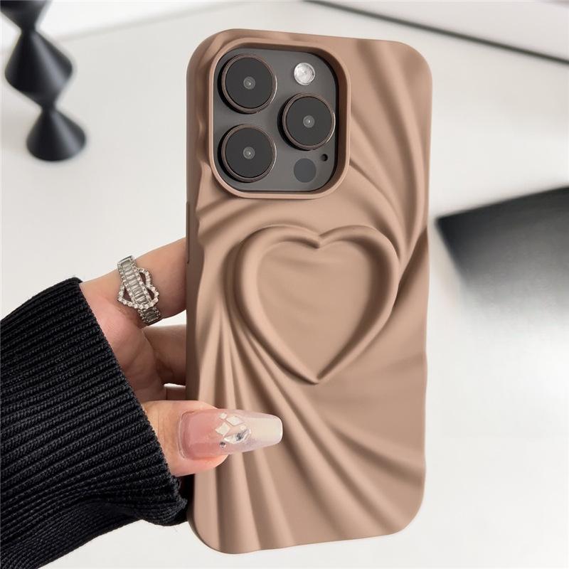 

Трехмерная морщина Love подходит для Apple 16promax чехол для мобильного телефона iPhone 14 матовый 12/13 силиконовый 11/15 iPhoneX/XS хаки