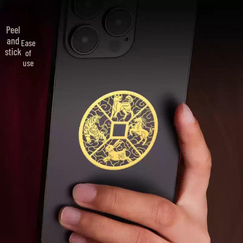 Pure Gold Mobile Phone Sticker: Enhance Wealth & Beauty - Perfect Good Luck Gift for Business Promotion