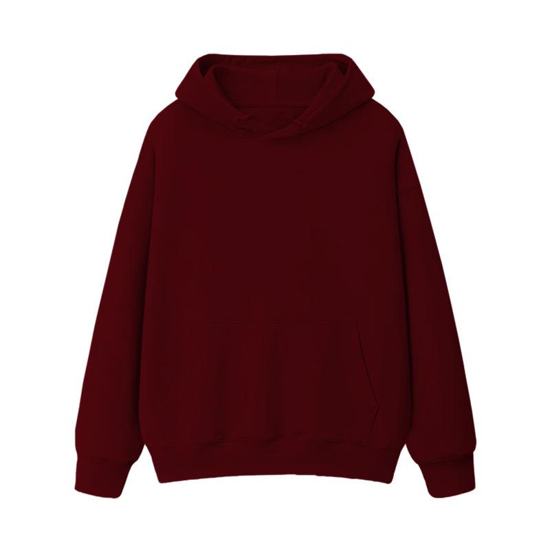 Fleece Thickened Loose Hooded Sweater Women's Autumn and Winter Warm Student Couple Solid Color Jacket Women's Clothing