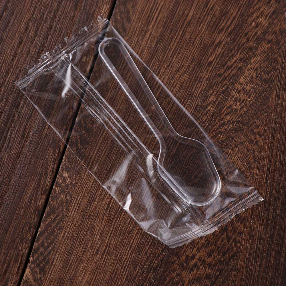 500 Stück Klar Transparent Verkostungslöffel Einweg Dessert Kuchenlöffel Haushalt