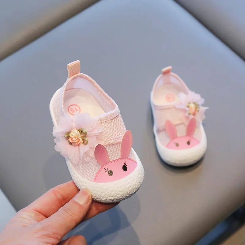 Children s Shoes Soft Soled Sneakers Princess Shoes Anti Slip and Breathable Mesh Toddler Shoes Baby Girl Shoes Internal lengt12.5cm розовый