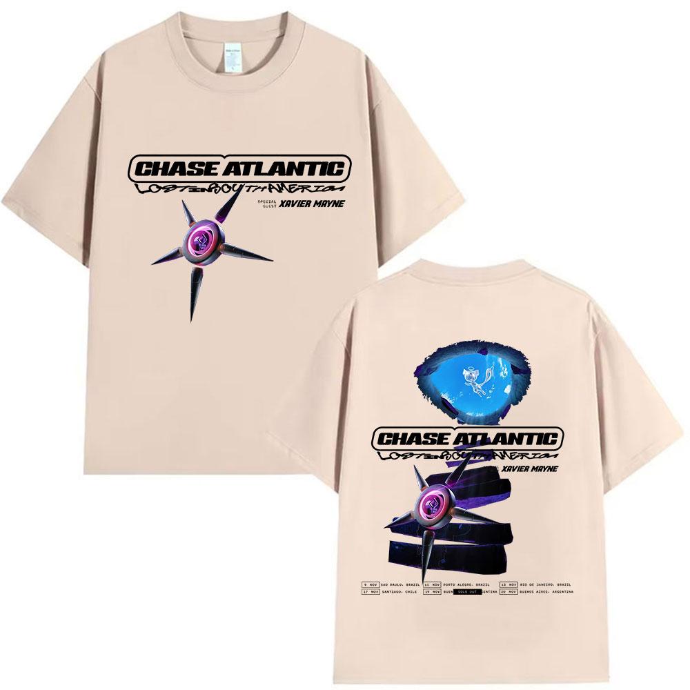 Rock Chase Atlantic Lost In South America Tour 2025 Graphic T-shirt Unisex's Gothic Hip Hop Short Sleeve Cotton T Shirts Streetwear