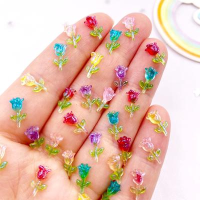 100pcs Resin Glitter Mini Cute Crystal Colorful A Rose Art Nails Flatback Rhinestone Appliques DIY Wedding Scrapbook Decor Accessories Crafts