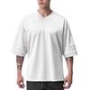 Do The Work  Oversized V Neck Mens Street Hip Hop Loose Dropped Shoulder Summer Gym Plain Mesh Fitness Bodybuilding Half Sleeve T Shirt