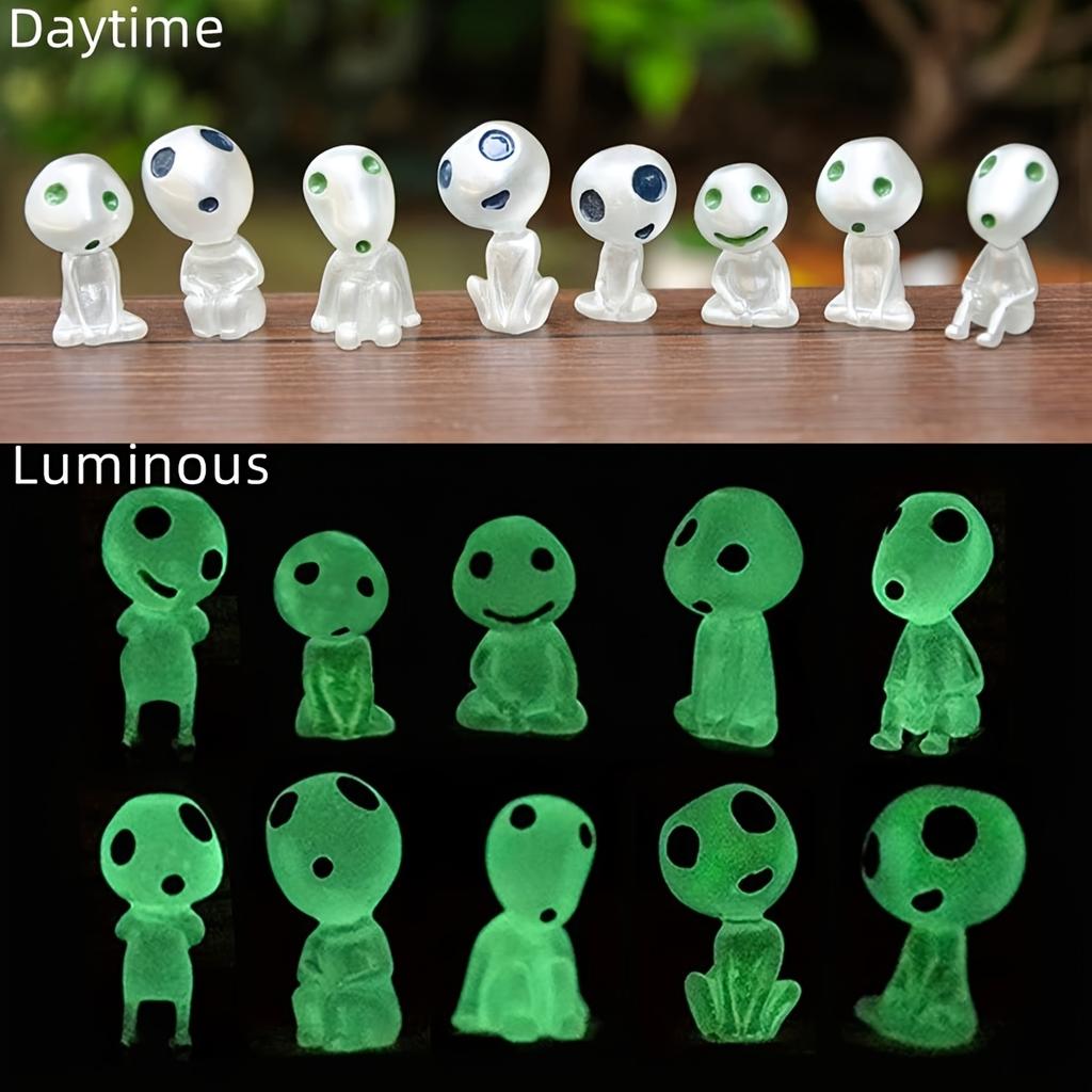10Pcs Luminous Elves Cute Fairy Garden Miniature Alien Decor For Aquarium Diy Terrarium Crafts Halloween Outdoor Decorations