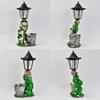 Weatherproof Frog Statue Solar Light Resin Solar Frog Lamp Frog Plant Pot  Light  Lawn Decor