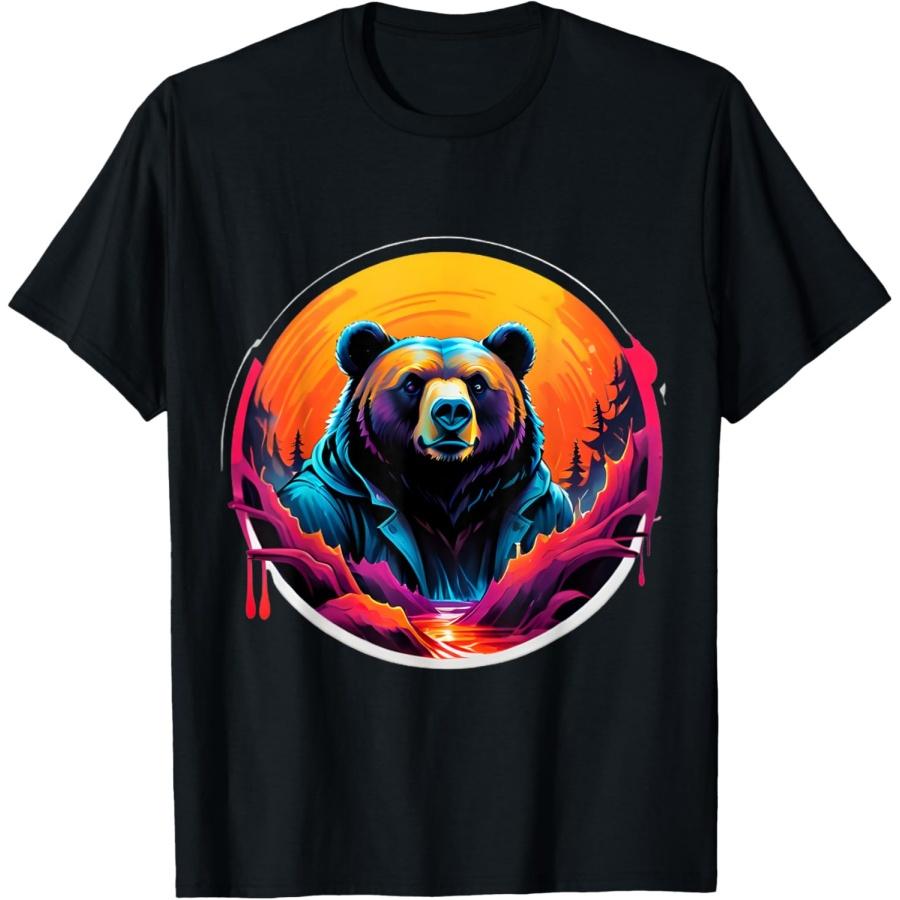 

Enchanting Streamside Bear Sculpture _ Majestic Wildlife T-Shirt XXXXXL чёрный