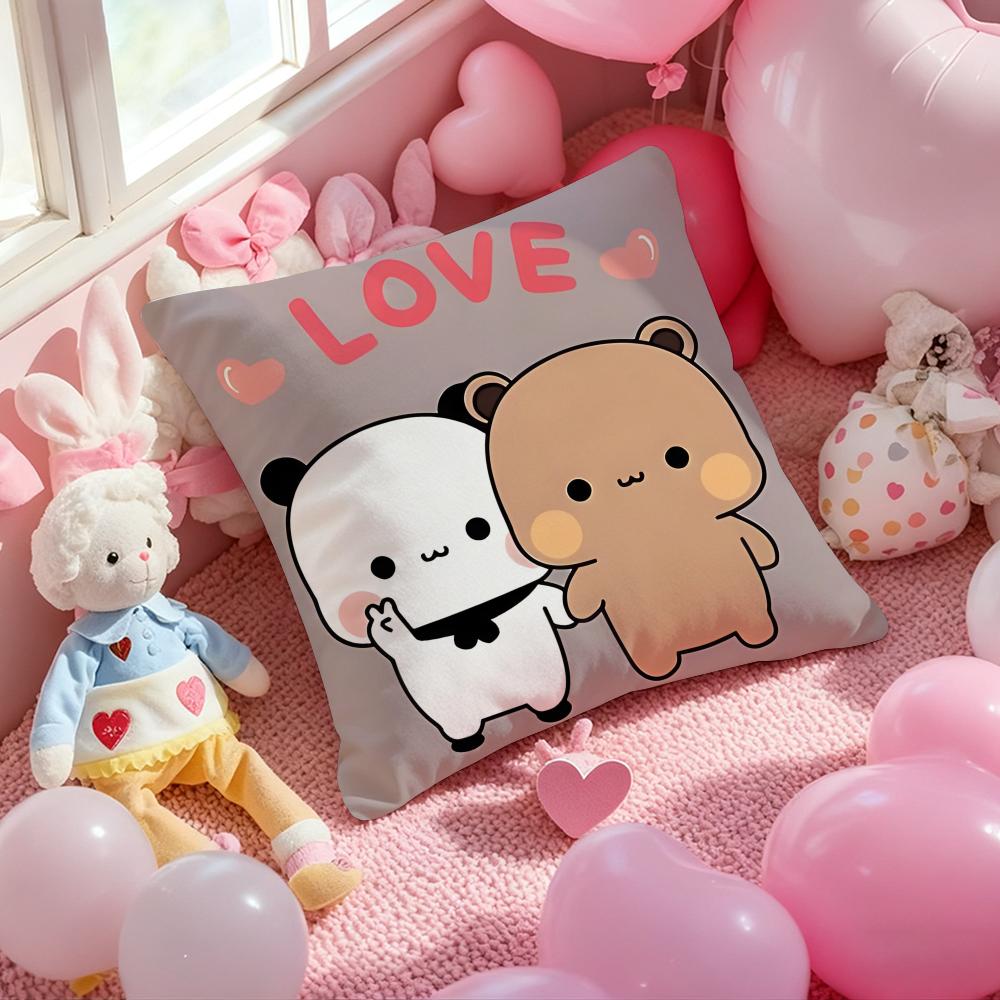 Panda Bubu And Dudu Cushion Cover Pattern Printed Pillowcase for Living Room Sofa Cushion Cover & Bedroom Decor