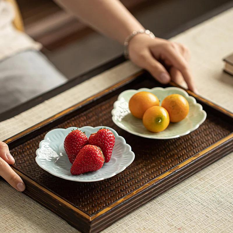 Ceramic tea tray cake tray tea room fruit tray Zen dried fruit tray dried foam tray pot Chengfo tray
