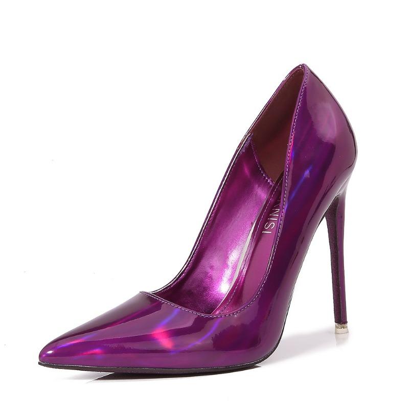 

Туфли для бар-мицвы, свадебные туфли, темперамент принцессы, острый носок, шпилька, высокий каблук, большой размер, секси, платье, шоу 46 фиолетовый