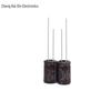 Aluminum Electrolytic Capacitor, 25V 470uF, 8x12 Brown, High-Frequency, Lightning Surge Resistant, PET Material.