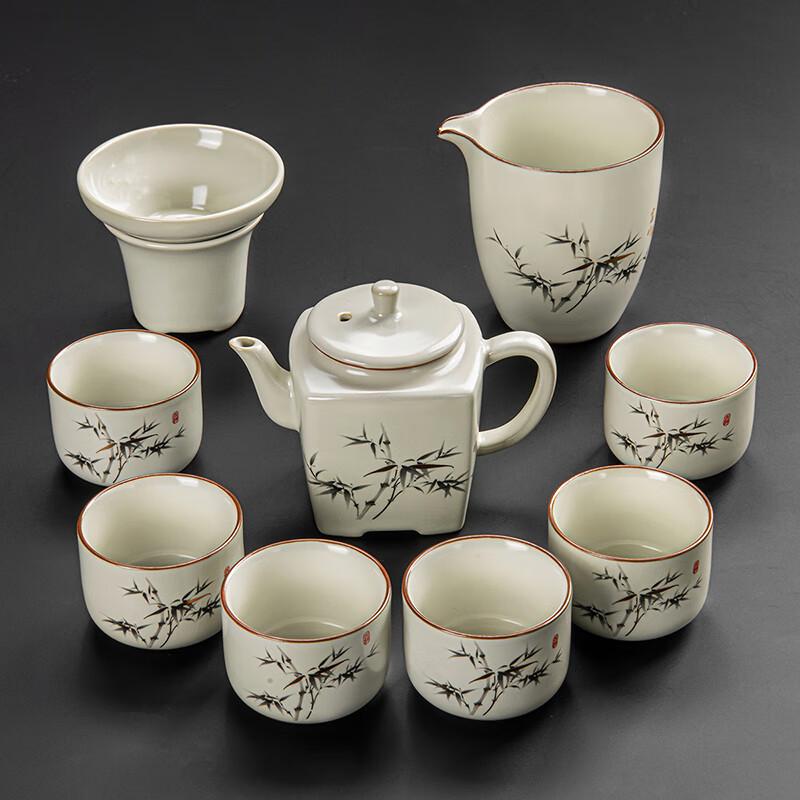 Lainuo Ru Kiln Rich Bamboo 9-Piece Tea Set