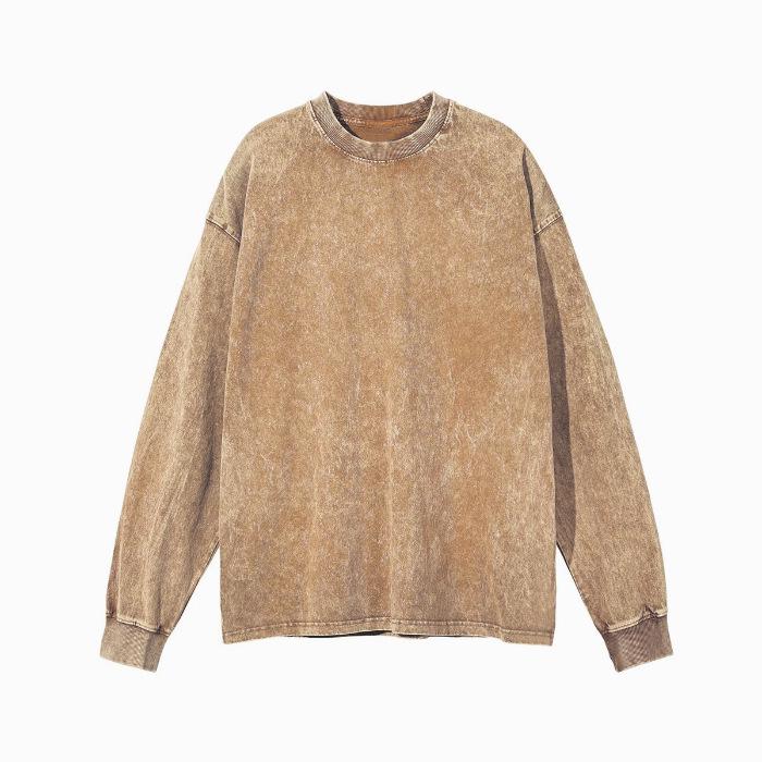 Men's Retro Korean-Style Quick-Dry Batik Sweatshirt, 230g Pure Cotton