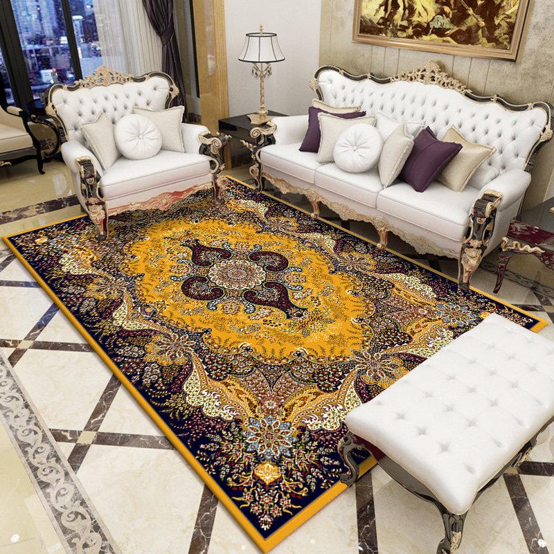 Boho Ethnic Style Large Living Room Carpet Decoration Bedroom Non-slip Washable American Retro Mat Office Area Rug Izable