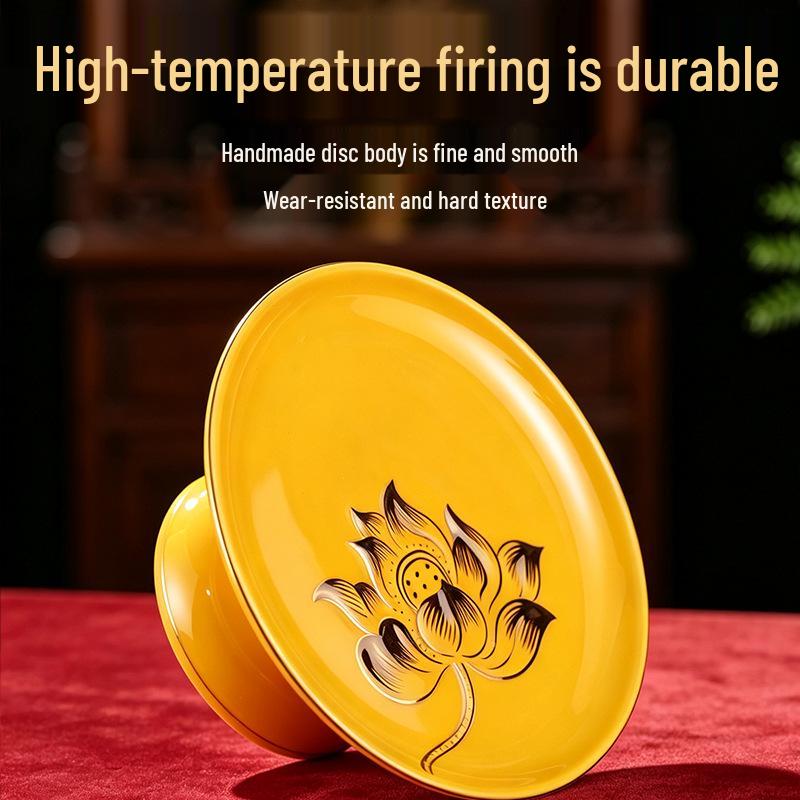Ceramic Offering Plate – Ideal for Guanyin, Buddha, and God of Wealth. Perfect for home fruit offerings.