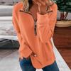 Long Sleeve Zipper Shirts For Women Stitching Print Graphic Tees Blouses Casual Tops Pullover