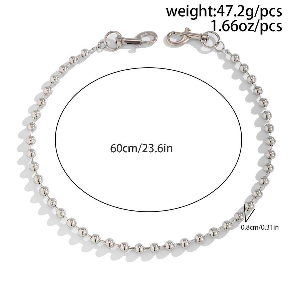 SHIXIN Punk Metal Belt Chain Jeans Accessories HipHop Rock Pants Chain For Men Versatile Beads Waist Link Keyring Jewelry Female