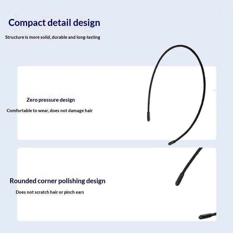 Ultra Thin Invisible Headband No Dent Non-Slip Elastic Hair Hoop Painless Lifting Hairbands For High Ponytail Slim Face Design