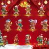 12Pcs Wooden Gingerbread Man Ornaments Christmas Tree Hanging Pendants Kids Gifts Favors New Year Festival Party Home Decoration