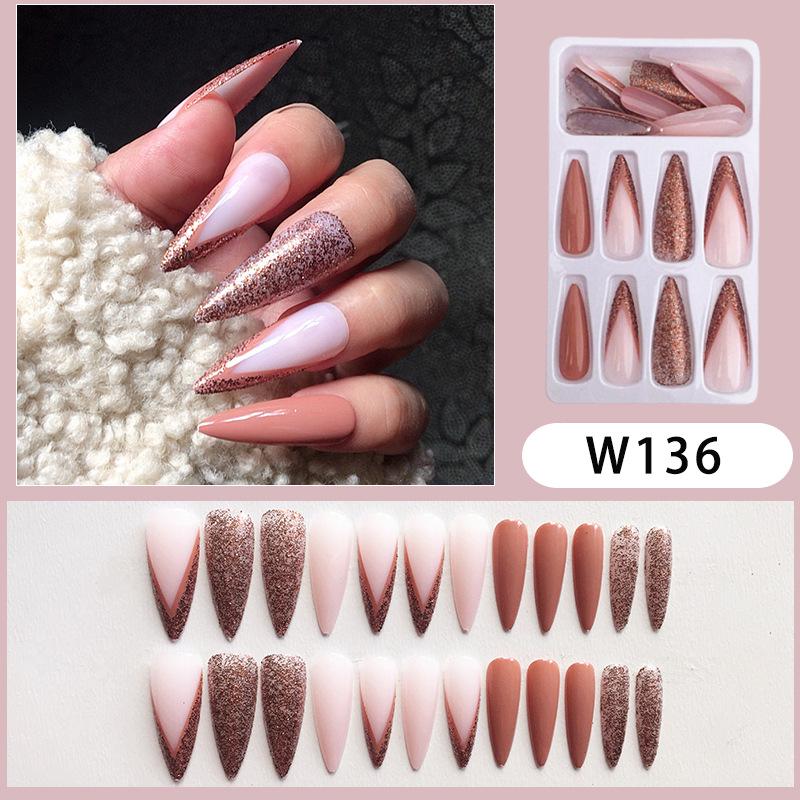 

Съемные Длинные Блестящие Накладные Ногти - Пресс-он Нейл-арт