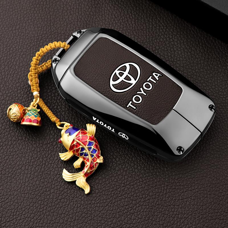 BAXL9 Zinc Alloy Car Key Cover Case For Toyota RAV4 Highland Coralla Hilux Fortuner Land Cruiser Camry Crown Keychain Accessories