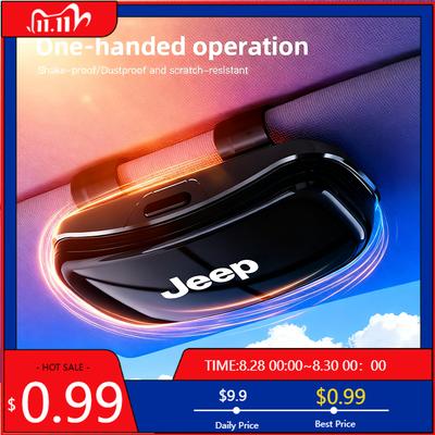 Cup Holders Car Sun Visor Glasses Case Holder Protective Organizer For Jeep Grand Cherokee Wrangler JK Gladiator Compass Renegad