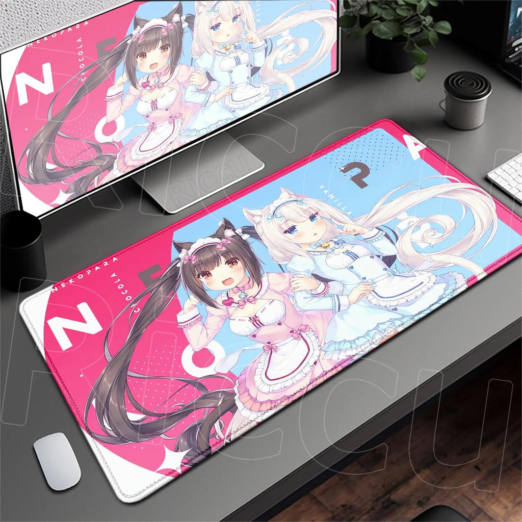 Anime Nekopara Cute Girl Carpet Large Computer Desktop Protect Cushion XXL Gaming Lock Edge Thicken Mouse Pad Speed Keyboard Mat