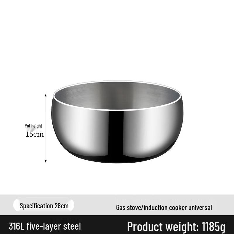 ZISIZ 304 Stainless Steel Deep Serving Bowl